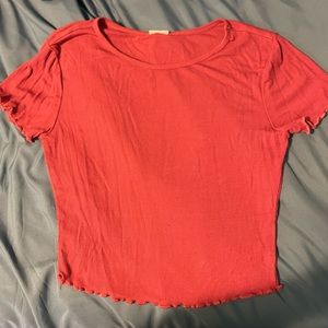 rosy pink destined cropped lettuce tee, medium